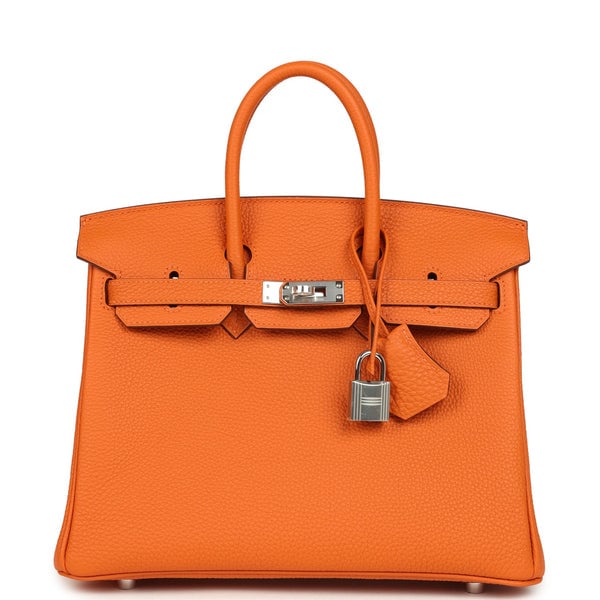 Hermes Hermes Birkin 25 Orange Minium Togo Palladium Hardware