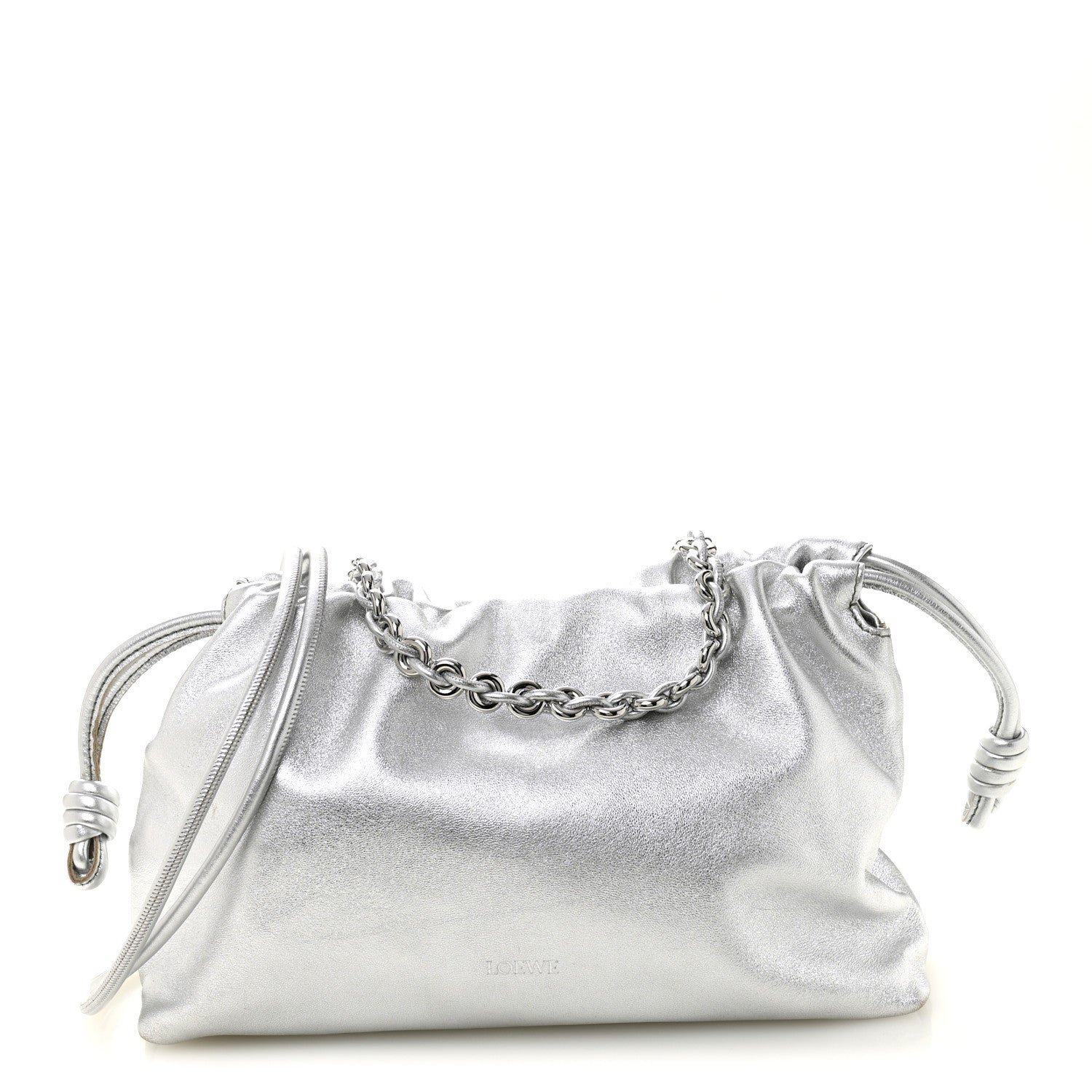 Loewe Metallic Nappa Donut Chain Flamenco Knot Silver