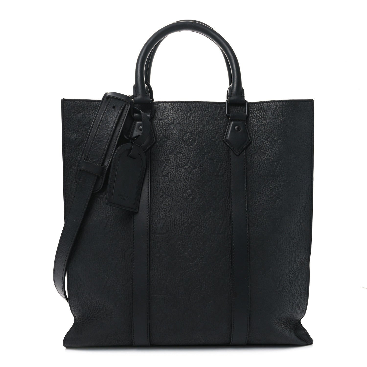 Louis Vuitton Taurillon Monogram Sac Plat NV Black