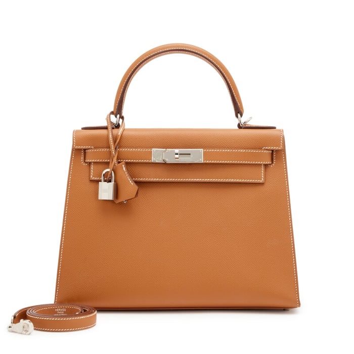 Hermes Gold Epsom Sellier Kelly 28 Palladium Hardware