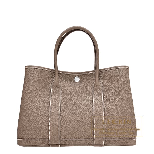 Hermes Hermes Garden Party bag 30/TPM Etoupe grey Negonda leather Silver hardware