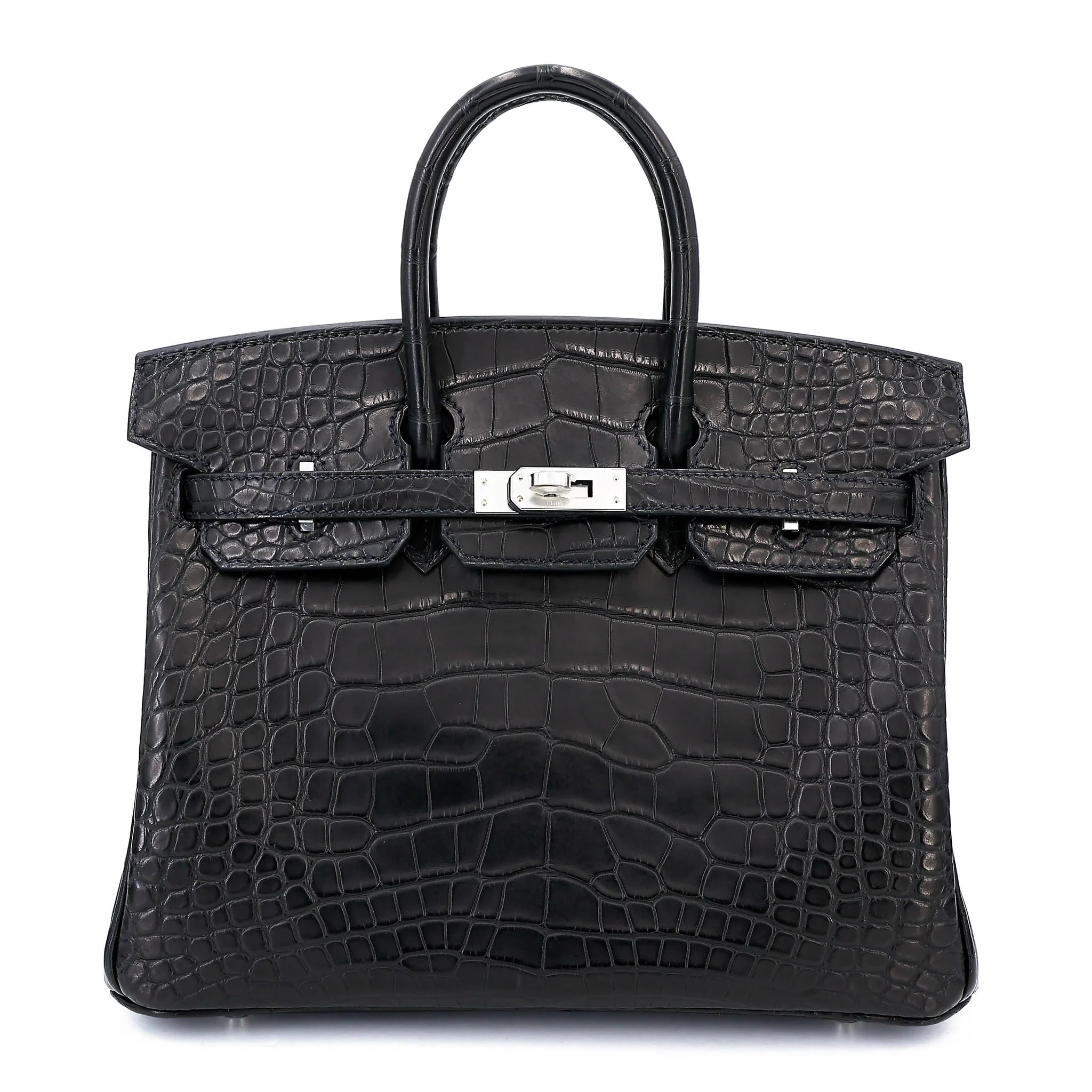 Brand New ( Rank N ) HERMÈS Birkin 25 Noir (89) Matte Alligator Palladium hardware G (2026)