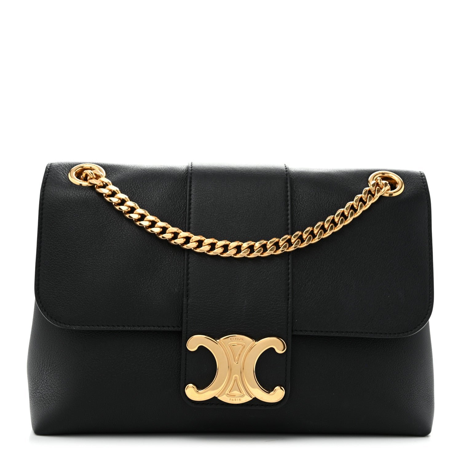 Celine Supple Calfskin Medium Victoire Black