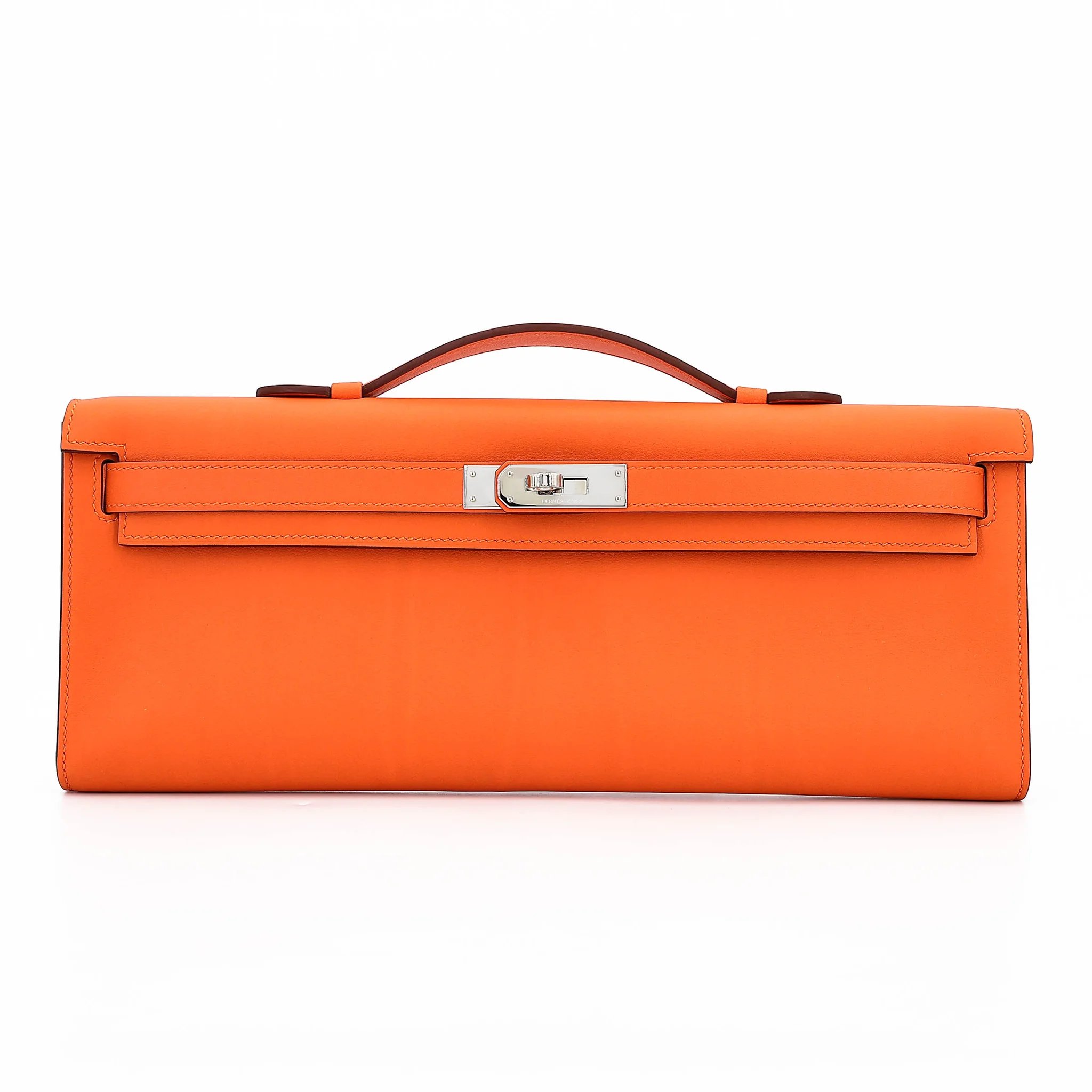 Excellent ( Rank SA ) HERMÈS Kelly Cut Orange (93) Swift Palladium hardware X (2016)