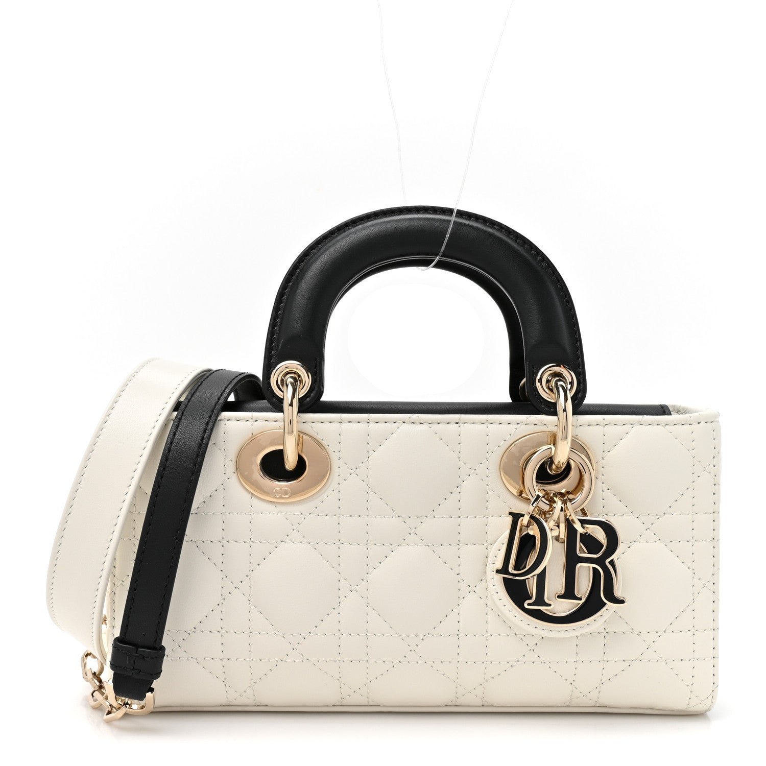 Christian Dior Lambskin Cannage Small Lady D-Joy Latte Black