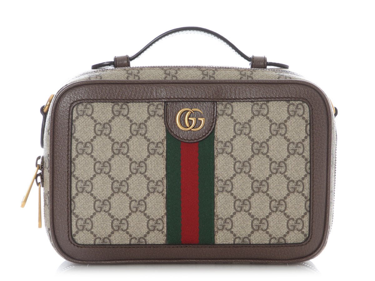Gucci Small GG Supreme Web Ophidia Zip Around Crossbody