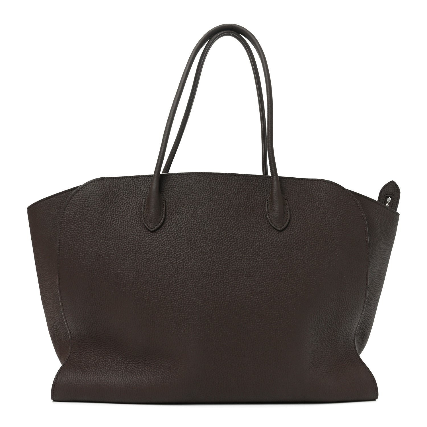 The Row Matte Grained Calfskin Marlo 17 Deep Brown