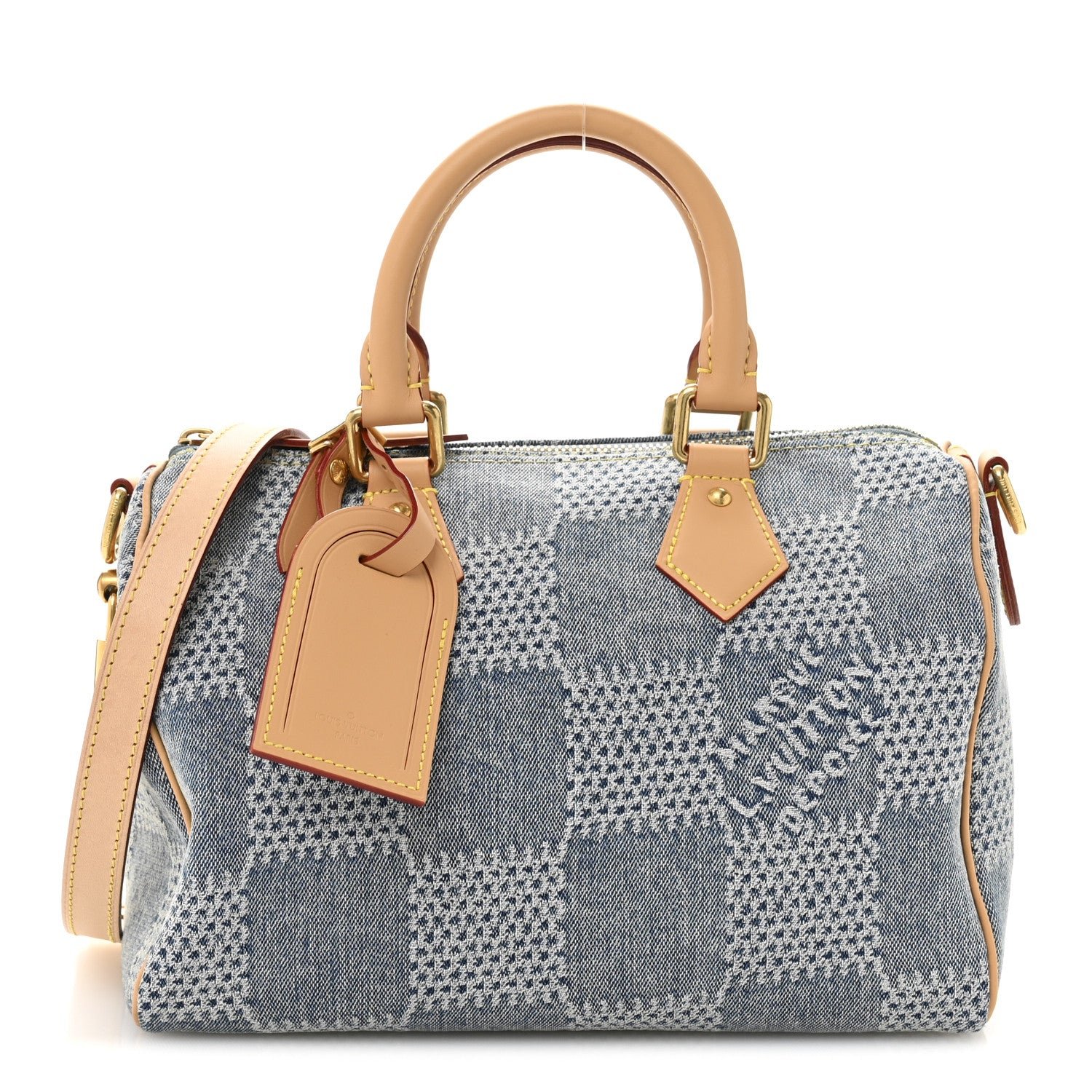 Louis Vuitton Damier Denim 3D Speedy Bandouliere 25 Bleu