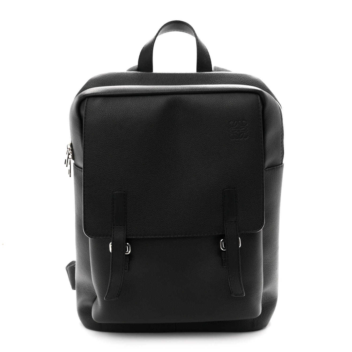 Loewe Grained Calfskin Military Backpack Black