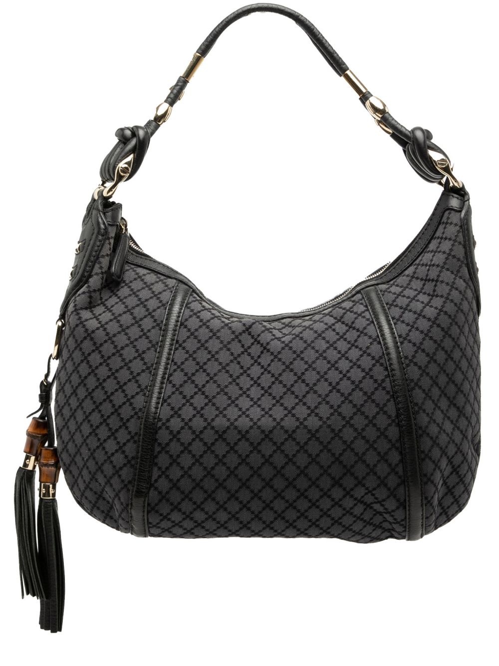 2016-2026 Medium Diamante Canvas Techno Horsebit hobo bag