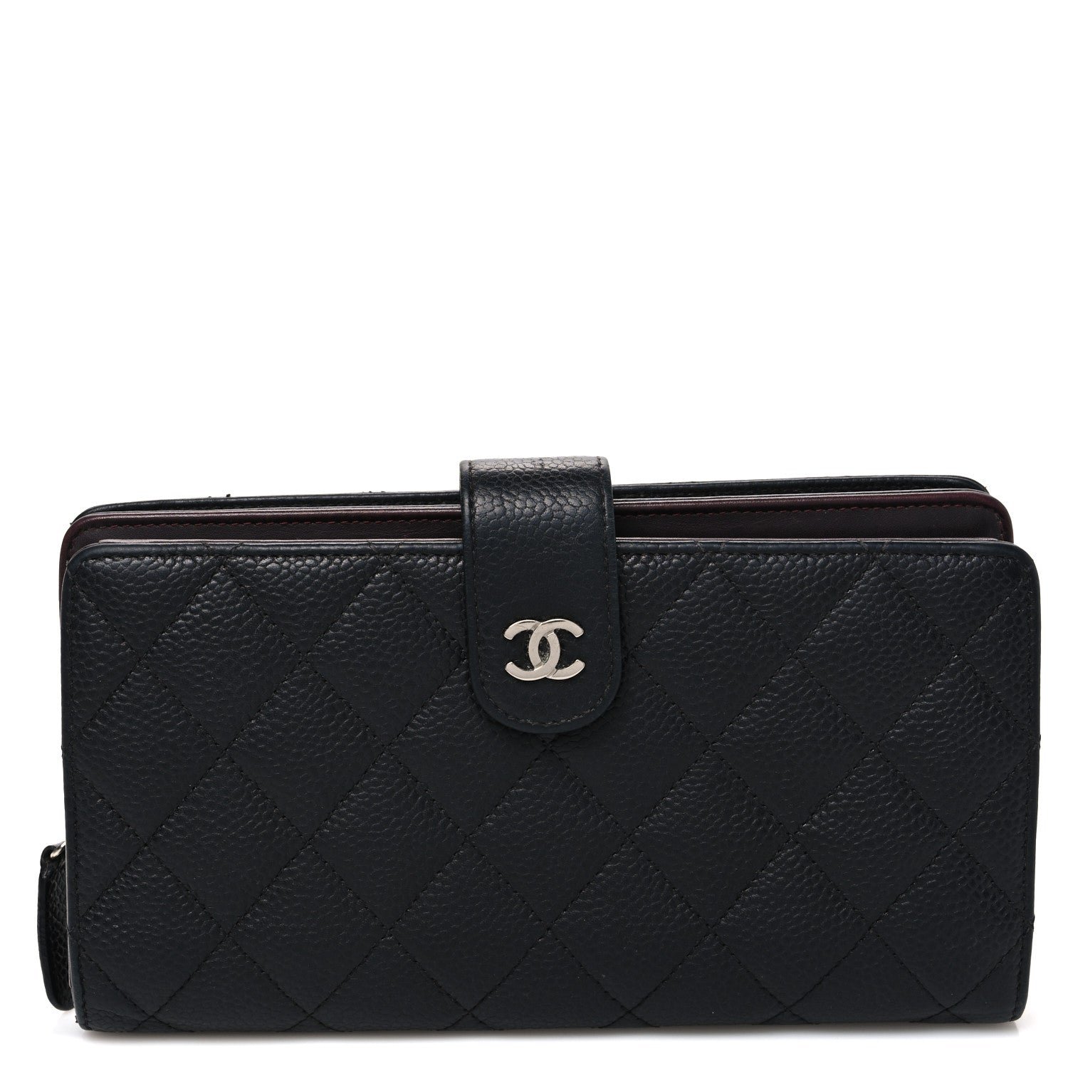 Chanel Caviar Quilted CC French Long Wallet Black