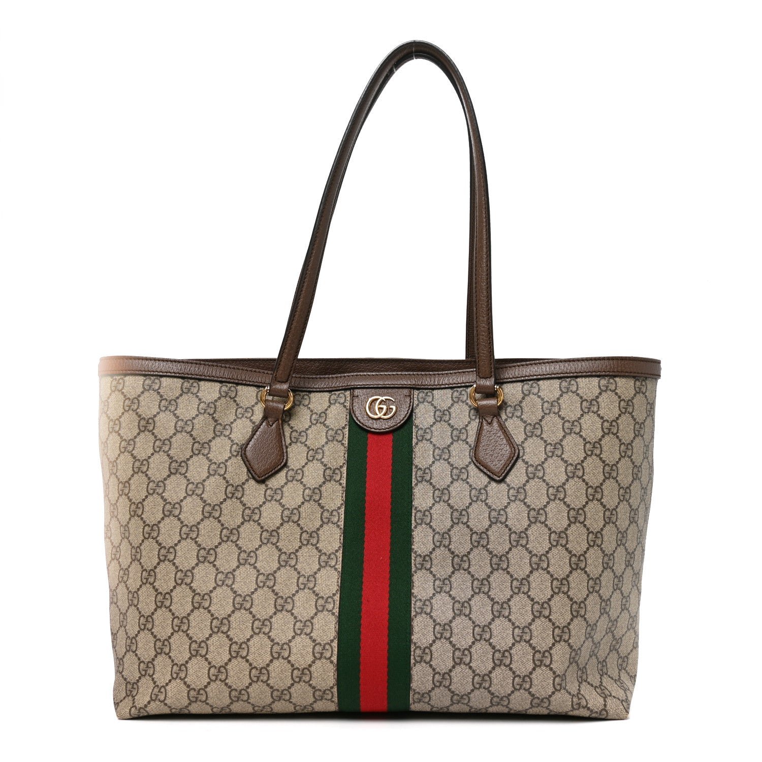 Gucci GG Supreme Monogram Medium Ophidia Shopping Tote Brown