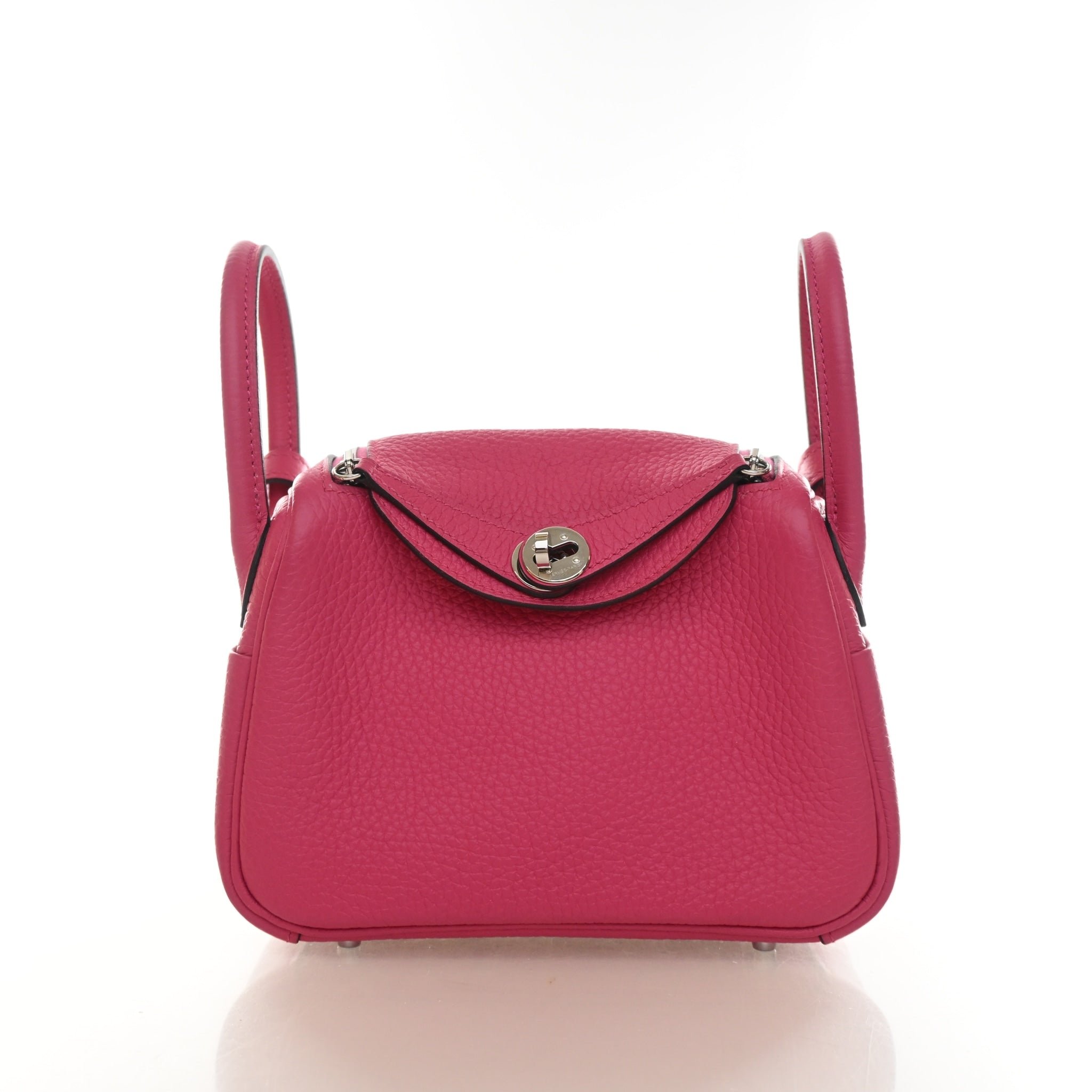 Hermès Rose Shocking Clemence Mini Lindy 20