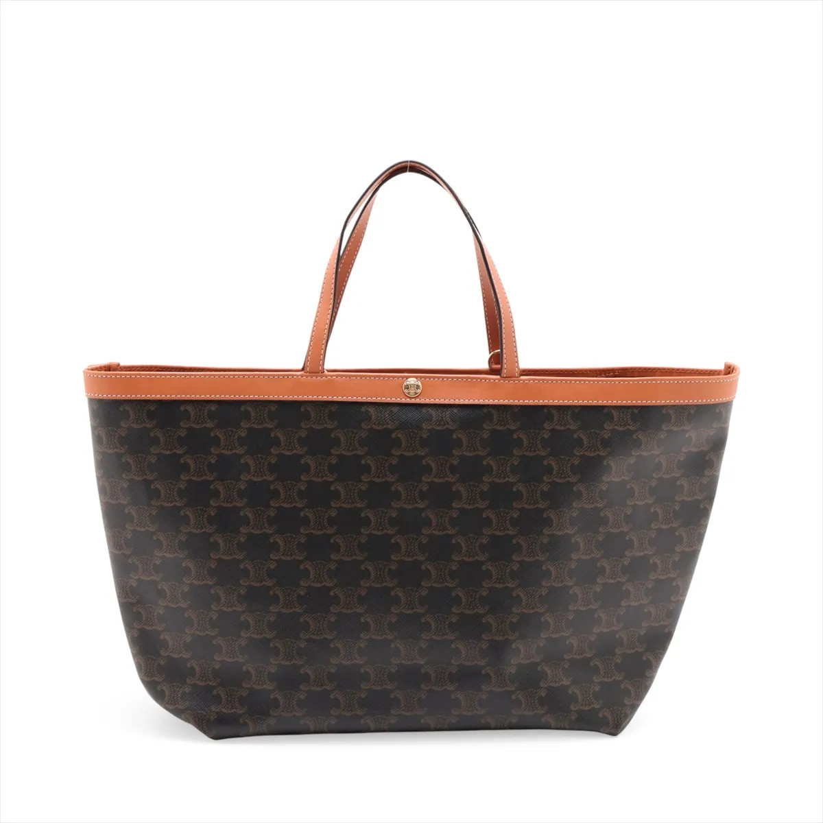 Celine Triomphe square cover PVC & leather Tote bag Brown