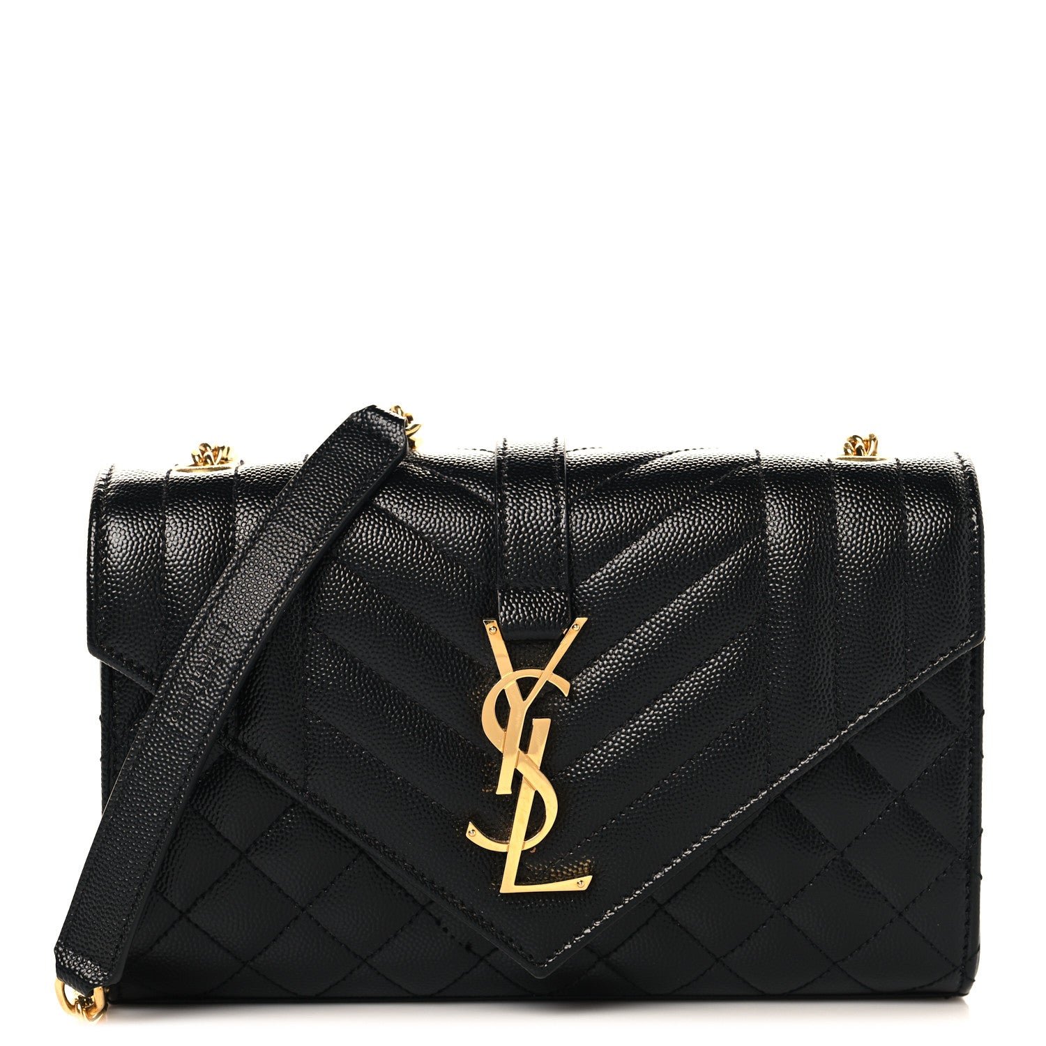 Saint Laurent Grain De Poudre Textured Mixed Matelasse Triquilt Small Monogram Satchel Black
