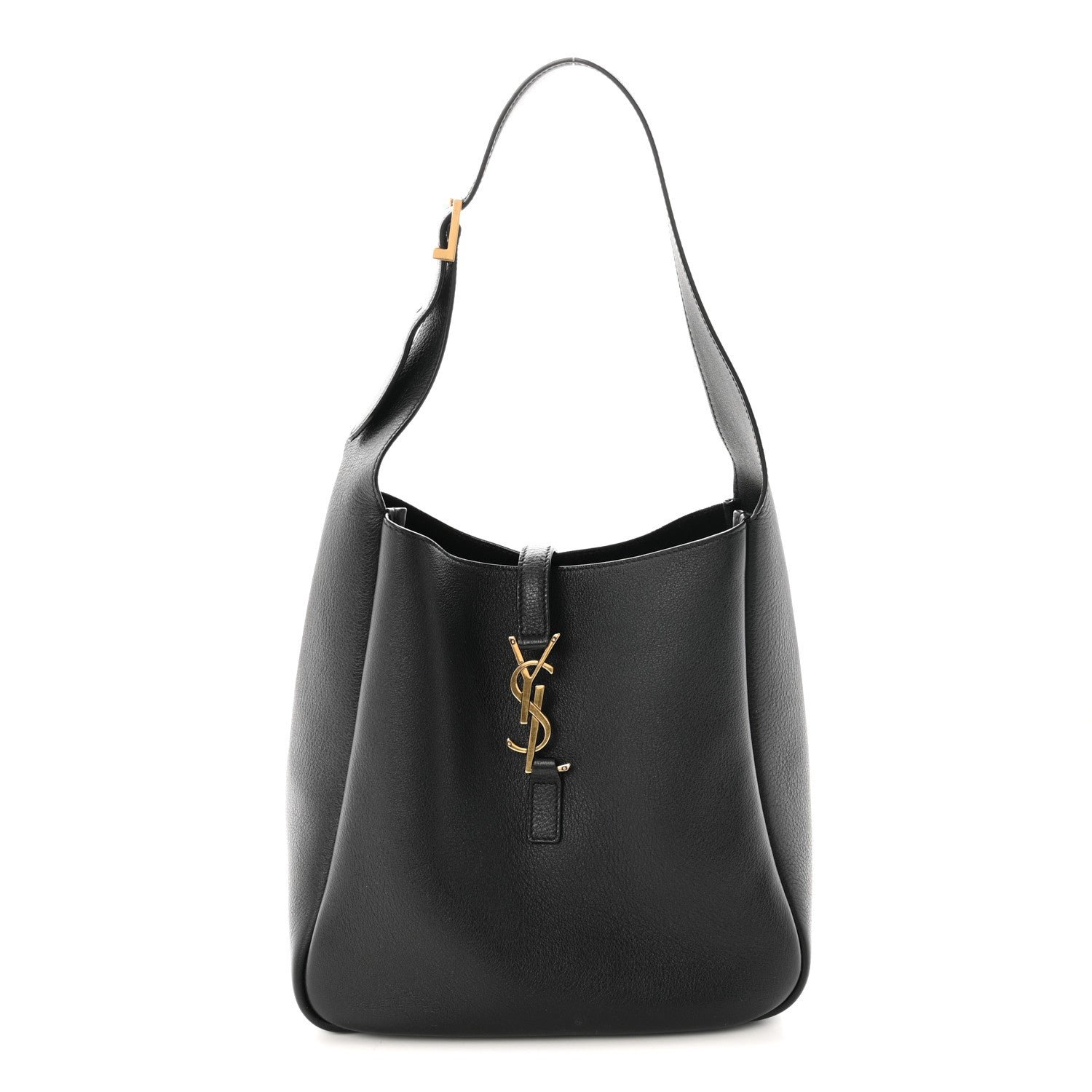 Saint Laurent Smooth Calfskin Small Le 5 A 7 Soft Hobo Black