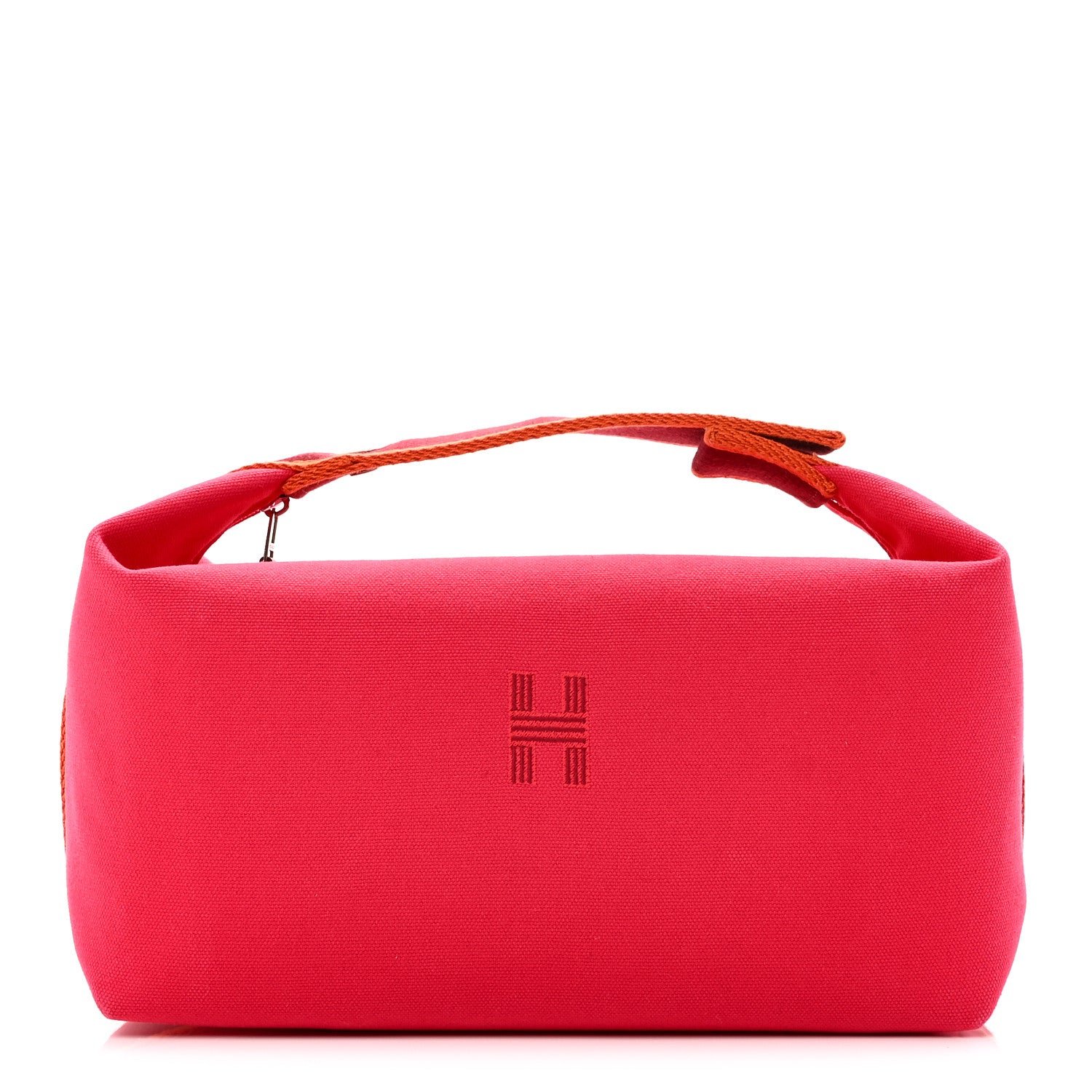 Hermes Canvas Large Bride-A-Brac Pouch Hibiscus