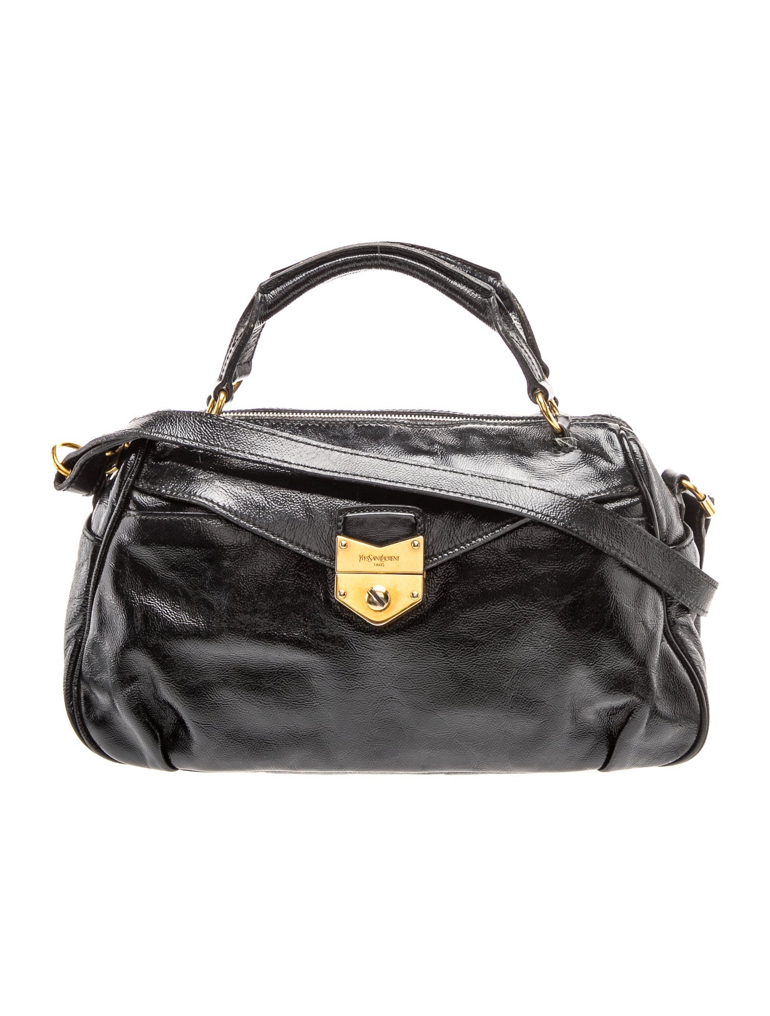 Patent Leather Top Handle Bag