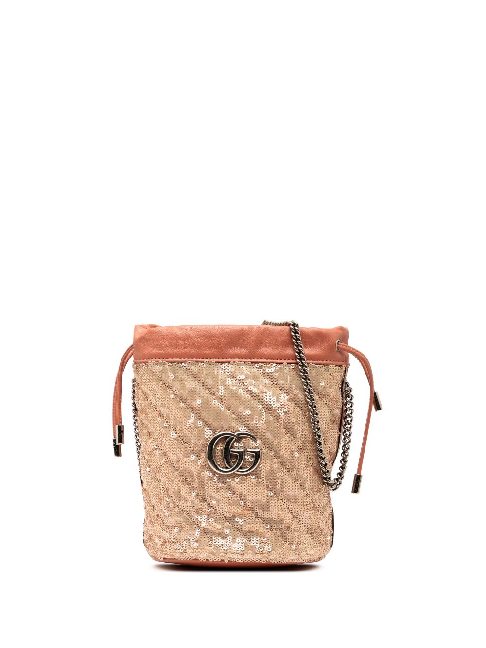 2016-2025 Small GG Marmont Sequined Diagonal Matelasse Leather bucket bag