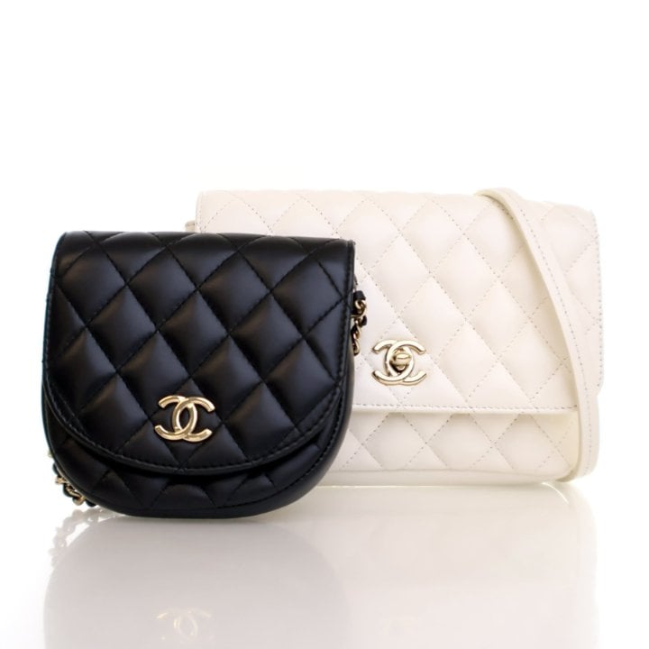 Chanel Lambskin Quilted Side Packs Flap Bag