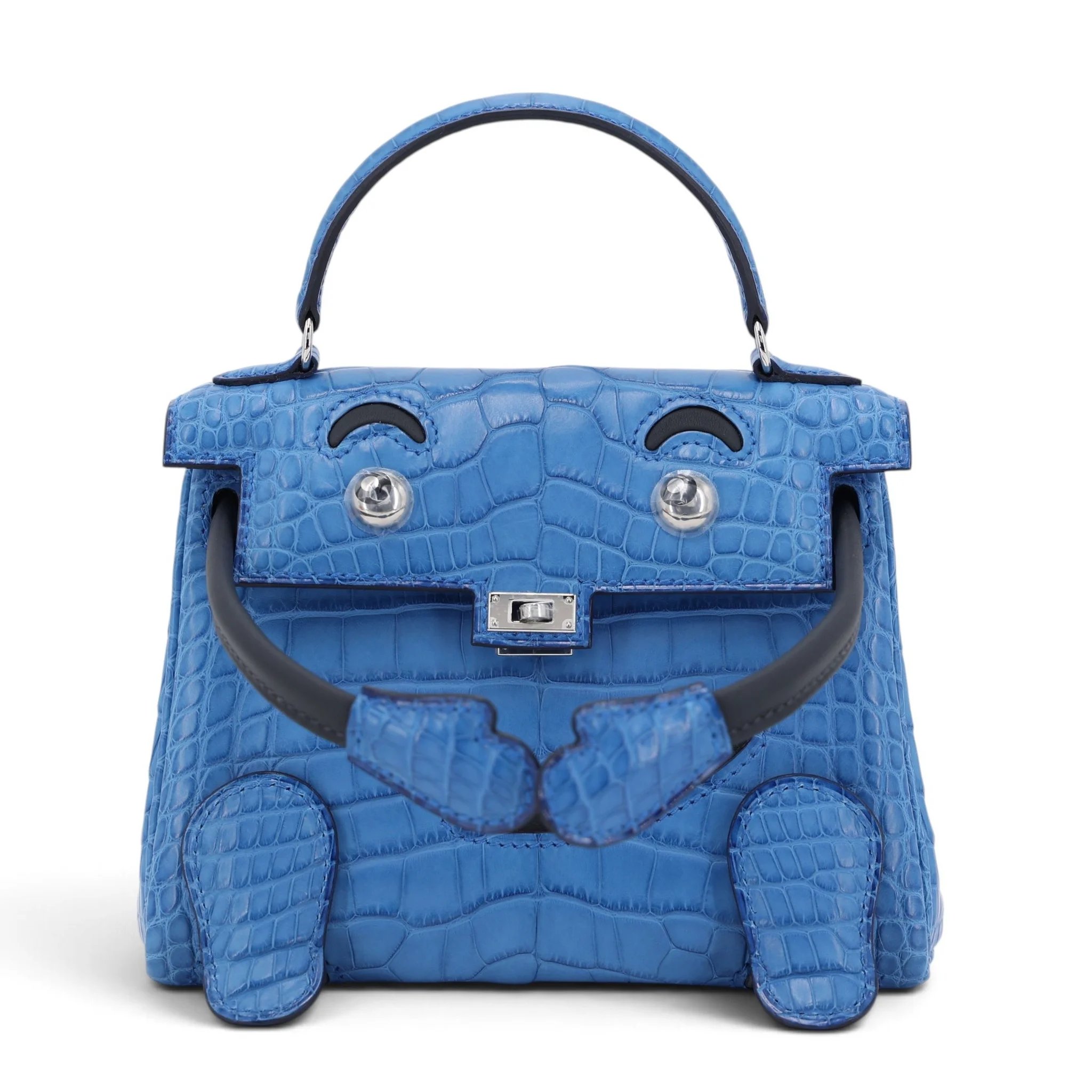 Hermes Limited Edition Kelly Doll Bleu Zellige (I7) Caban (3Y) Matte Alligator Palladium hardware K (2025)