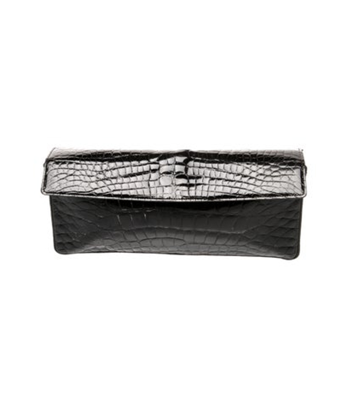 Prada Enameled Metal Triangle Clutch