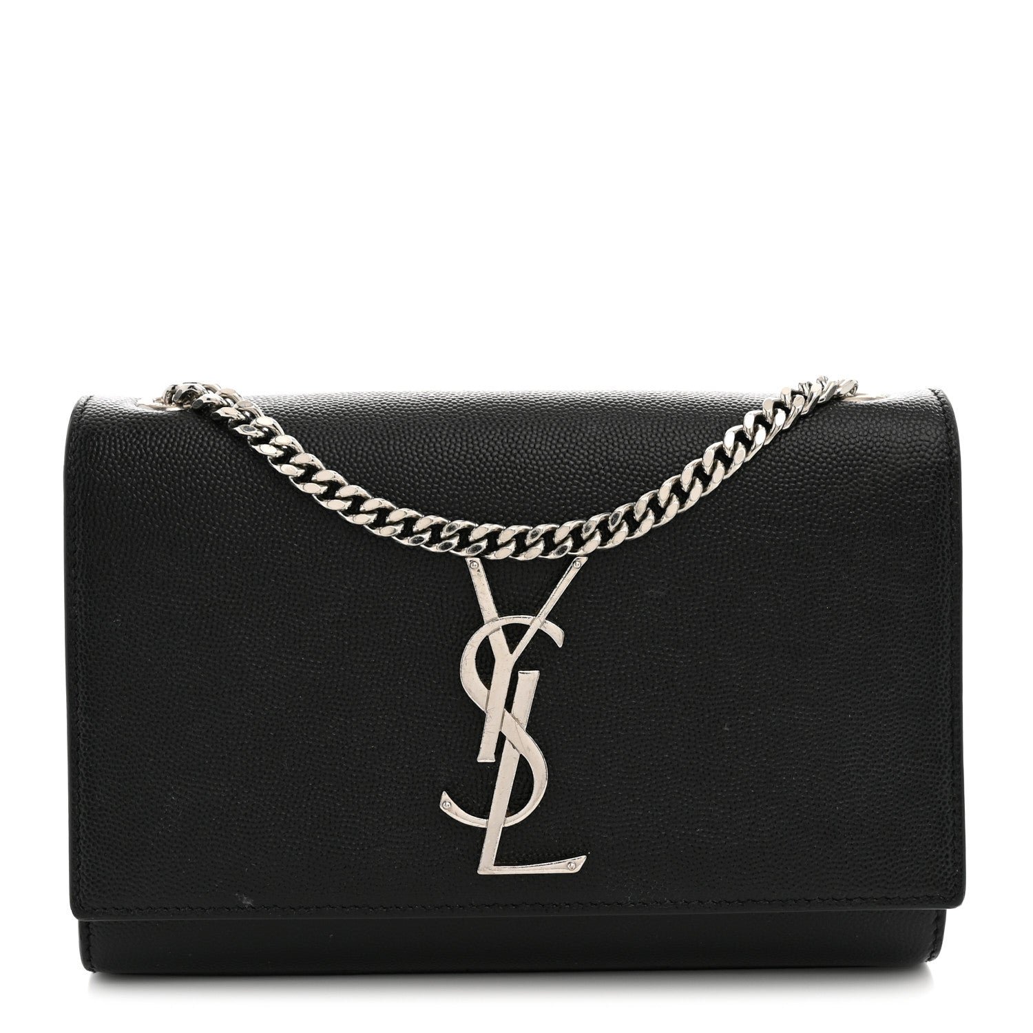 Saint Laurent Grain De Poudre Small Monogram Kate Satchel Black