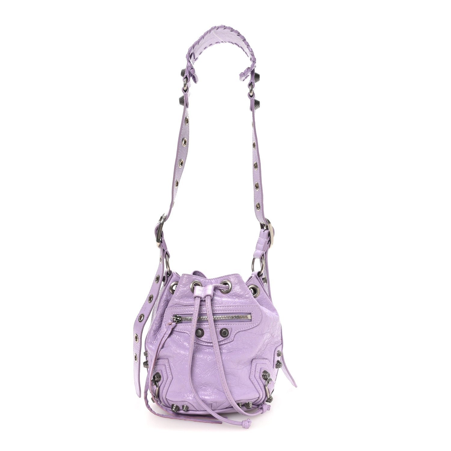 Balenciaga Agneau Arena Le Cagole Bucket Bag XS Lilac
