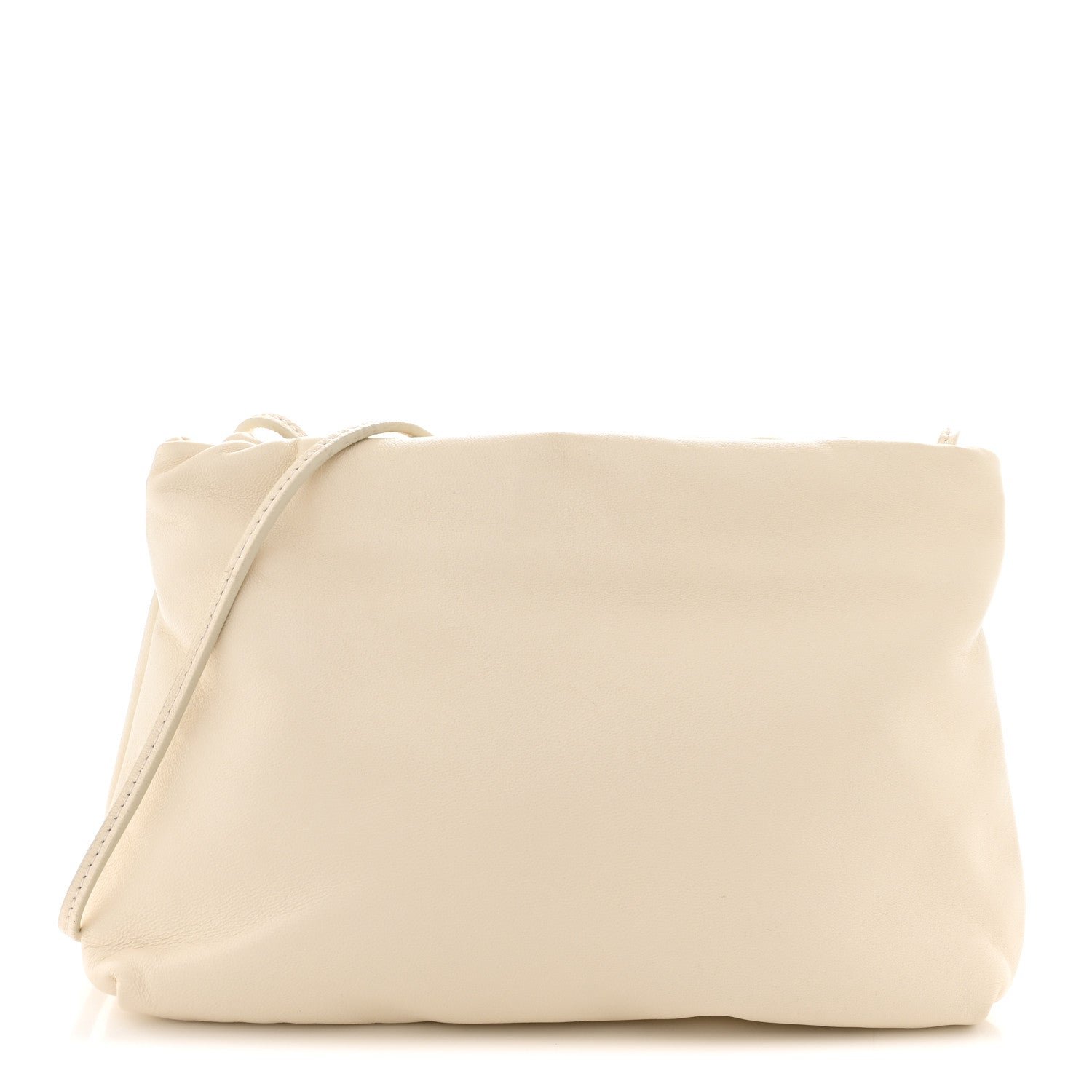 The Row Grained Calfskin Bourse Clutch Ivory