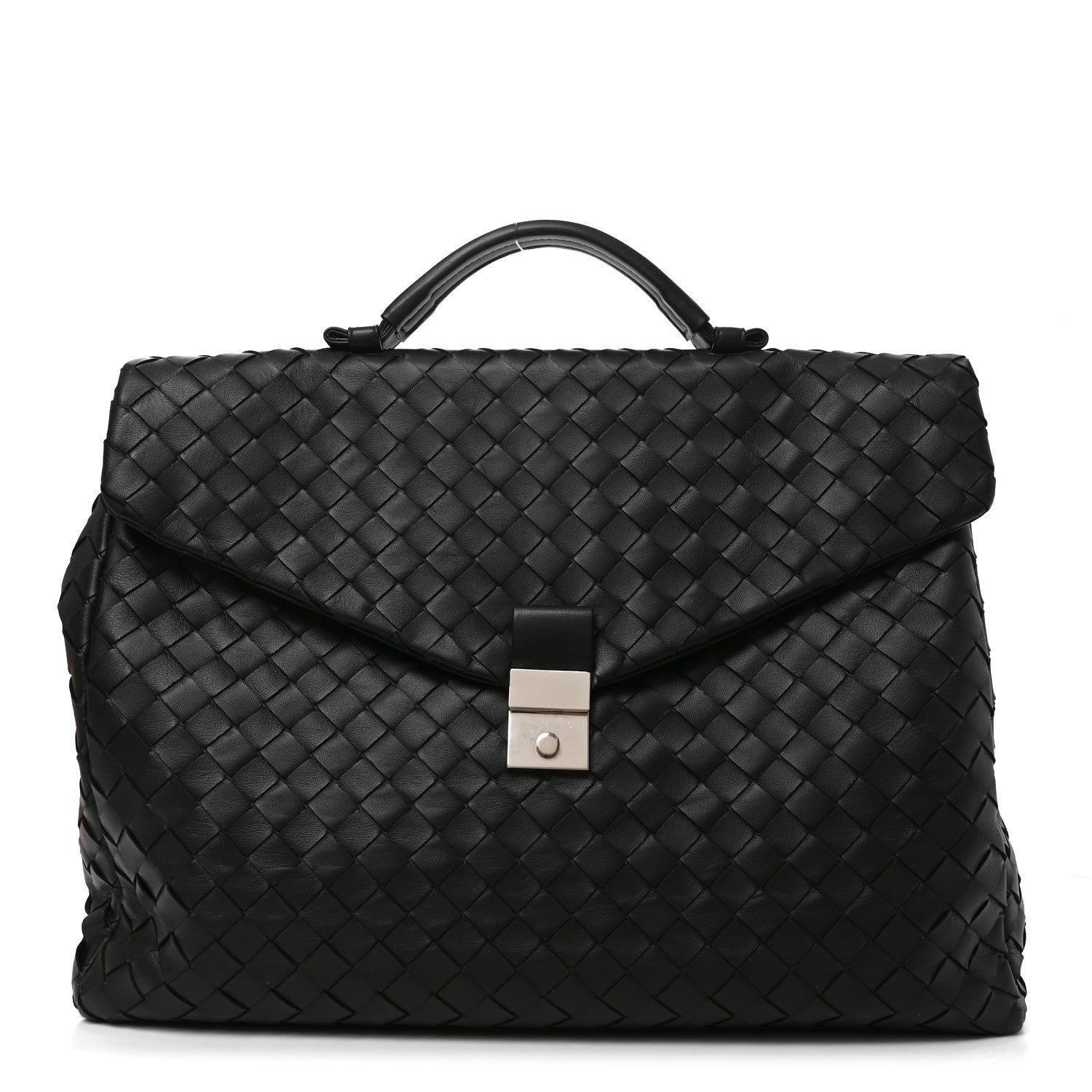 Bottega Veneta Intrecciato Briefcase Black