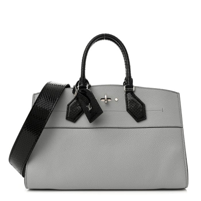 Louis Vuitton Calfskin Ayers City Steamer EW Black Gray