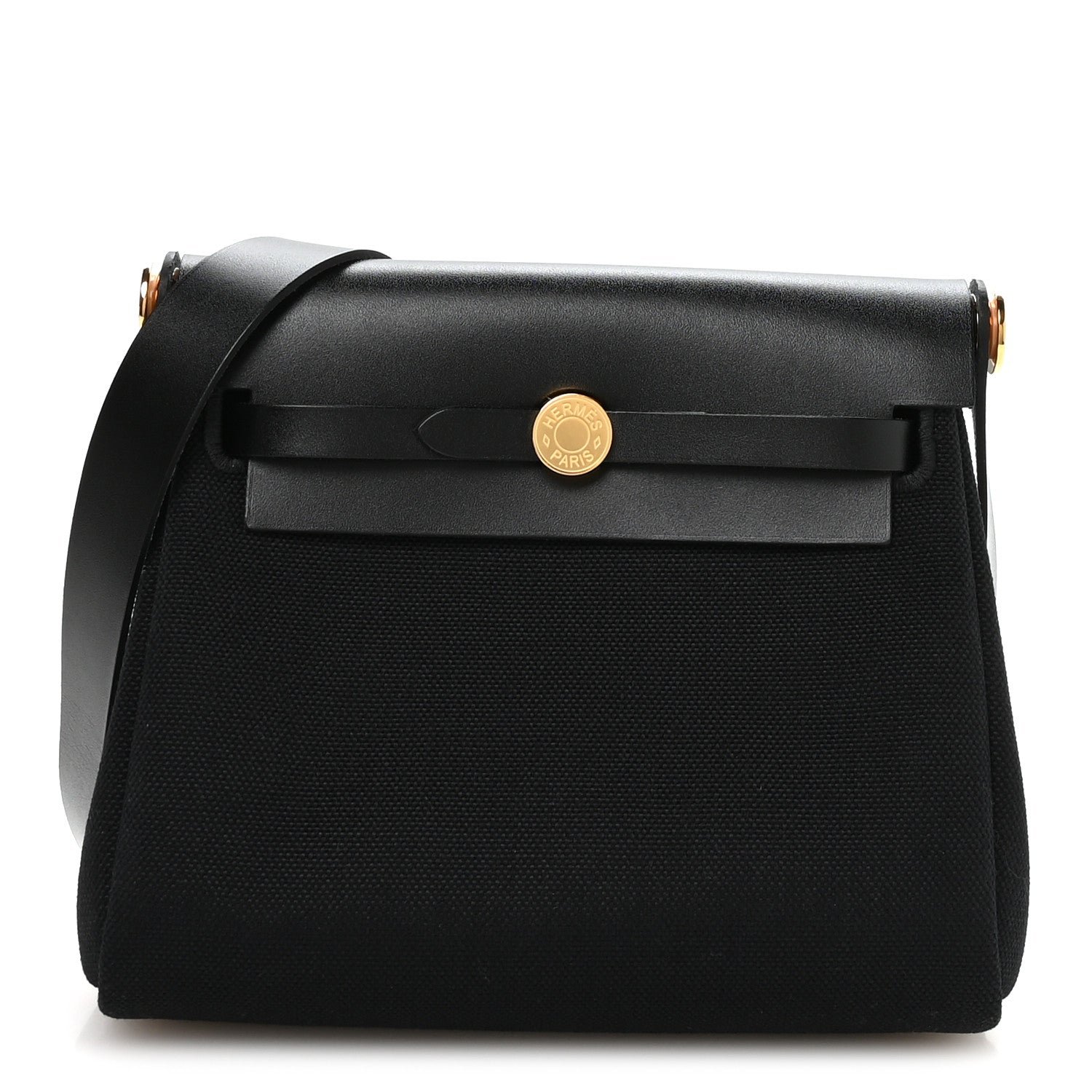 Hermes Military Toile Vache Hunter Herbag Zip Retourne 20 Black