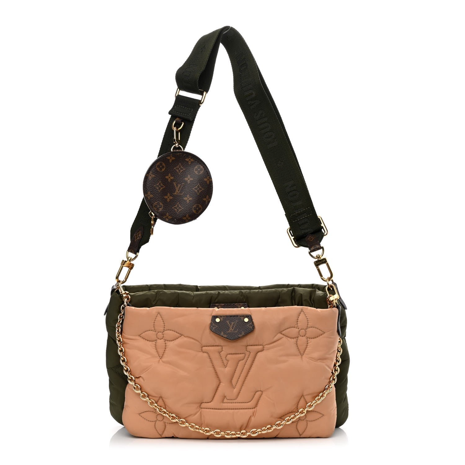 Louis Vuitton Econyl Monogram Pillow Maxi Multi Pochette Accessories Kaki Beige