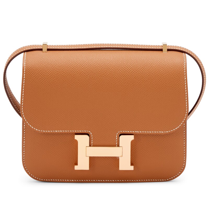 Gold Epsom Mini Constance 18 Rose Gold Hardware, 2023