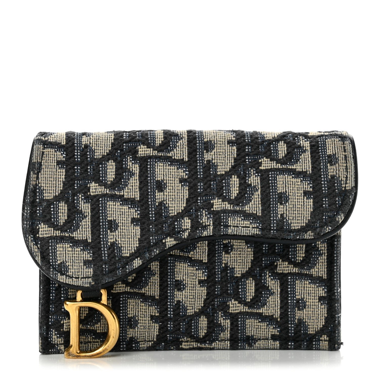 Dior Oblique Saddle Card Holder Blue