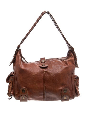 Leather Silverado Hobo Bag Medium Vintage