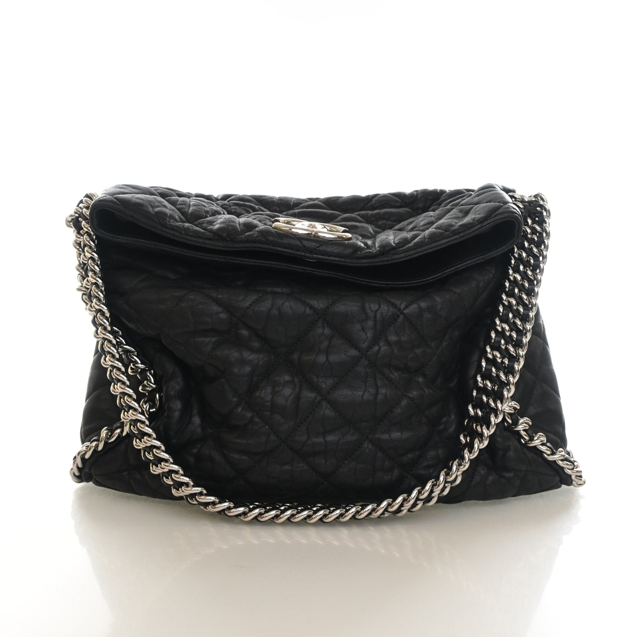 Chain Lambskin Around Hobo Bag