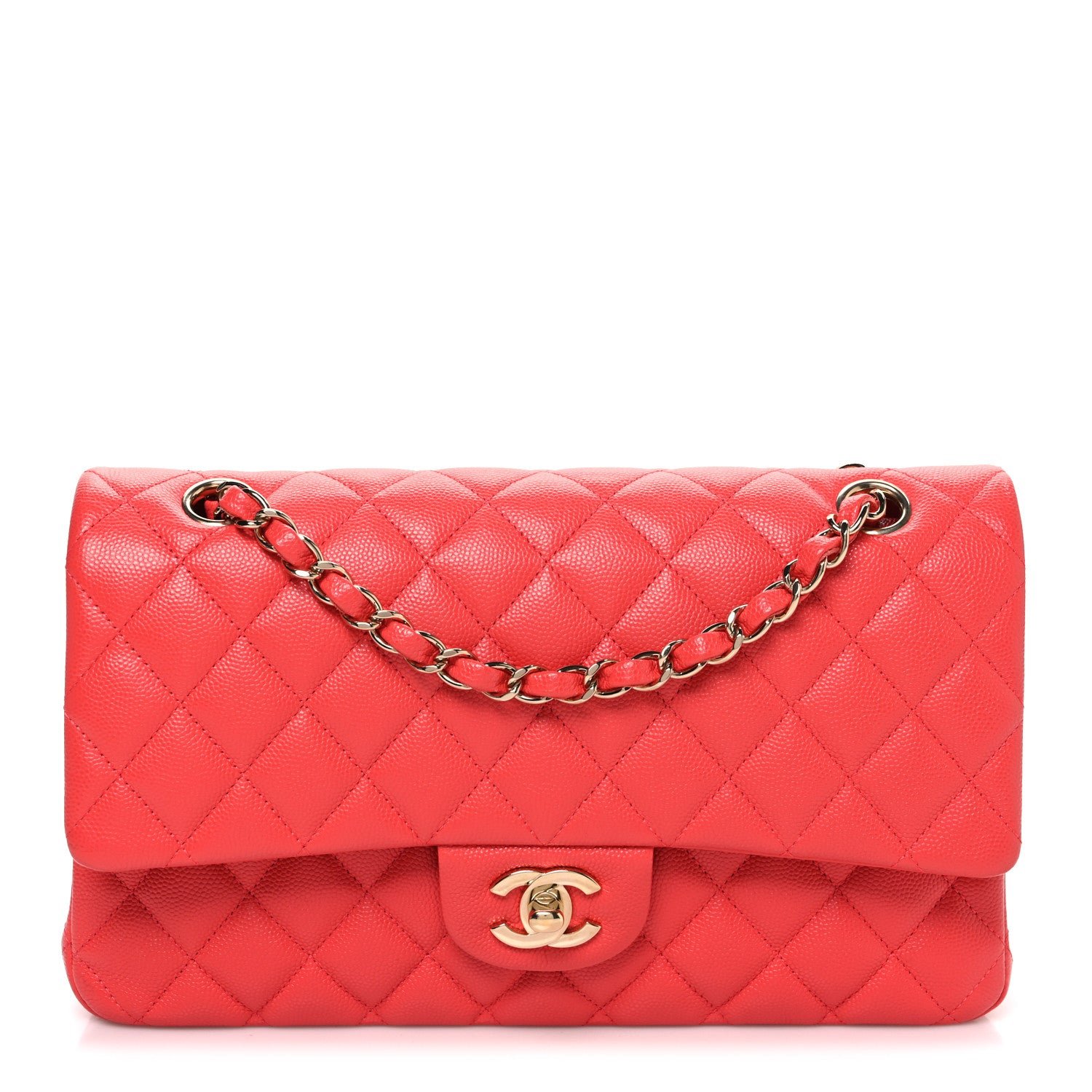 Chanel Caviar Quilted Medium Double Flap Red