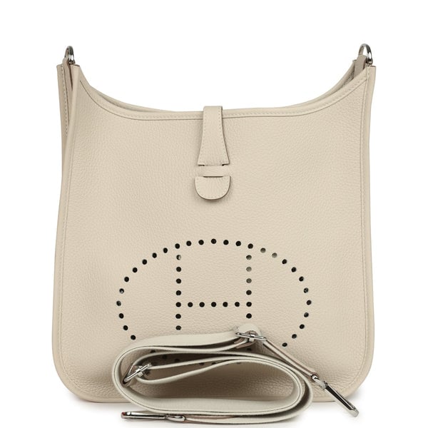 Hermes Hermes Evelyne III PM Craie Clemence Palladium Hardware