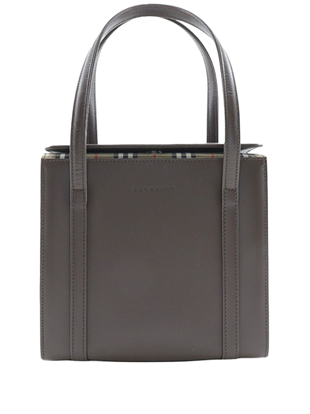 2000-2017 House Check Canvas Trimmed Leather Box handbag