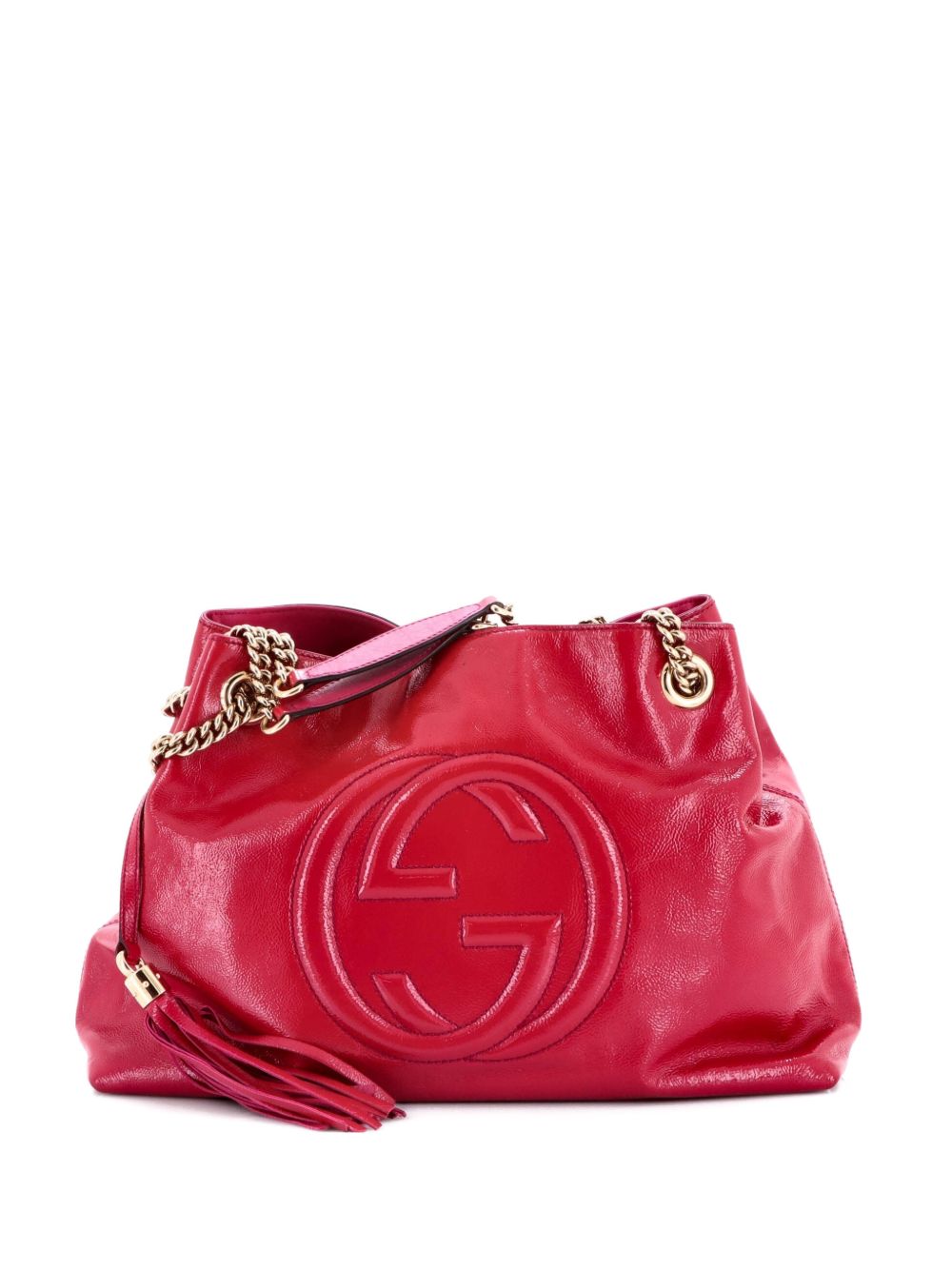 Soho Chain Strap Shoulder Bag Patent Medium tote bag