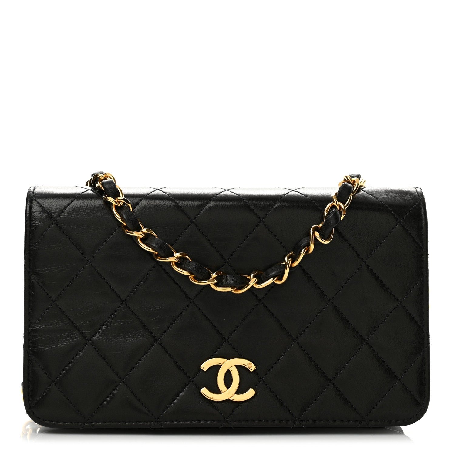 Chanel Lambskin Quilted Mini Single Flap Bag Black