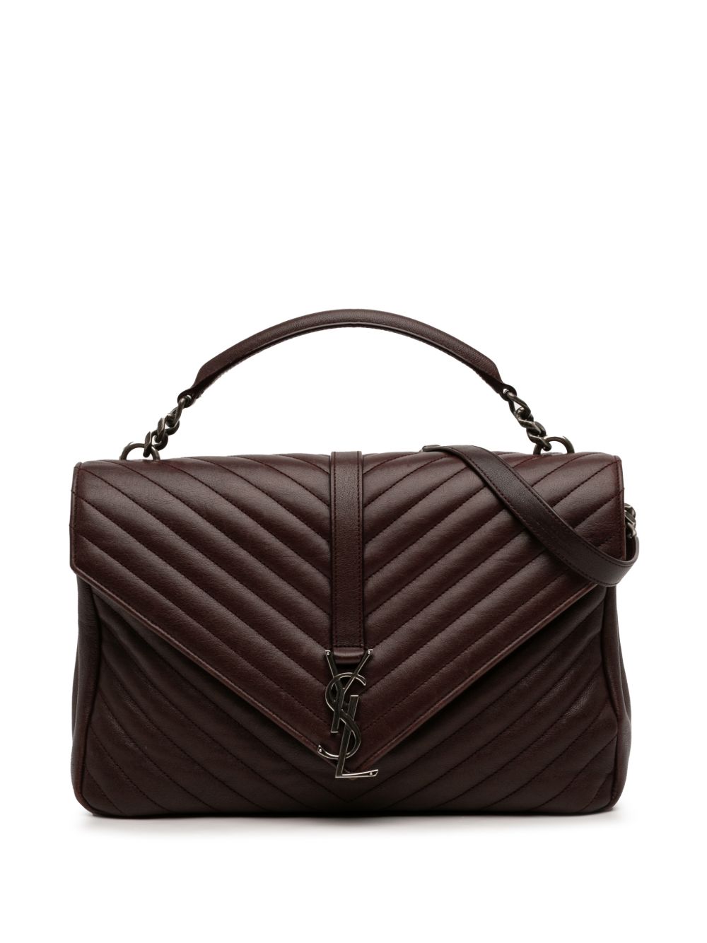2016 Large Sheepskin Chevron Monogram College satchel