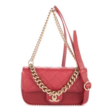 Leather Mini Rectangle Studded Single Flap