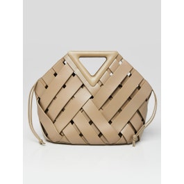 Bottega Veneta Bottega Veneta Brown Increcciato Leather The Point Basket Tote Bag