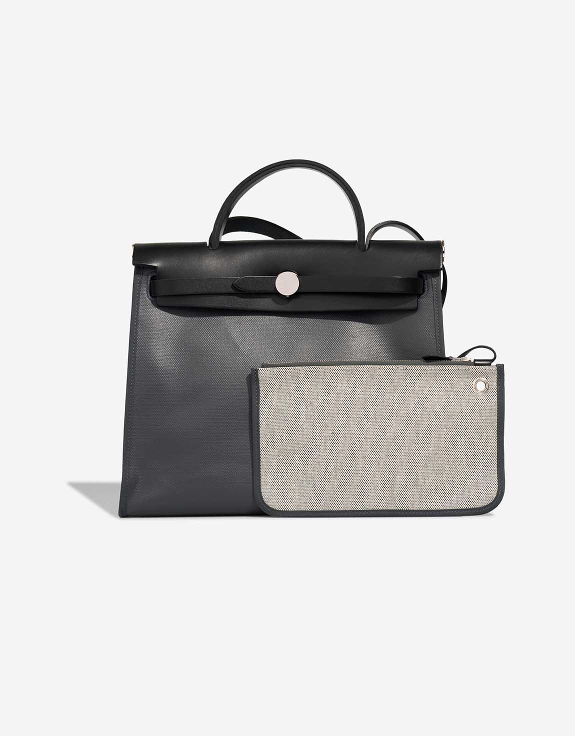 Hermes 
		Herbag 31 Toile H / Vache Hunter Ardoise / Black    