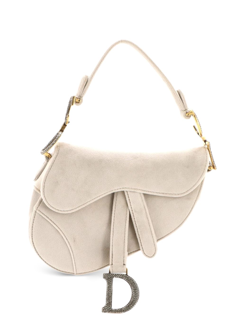 Saddle Handbag Velvet with Crystals Mini shoulder bag