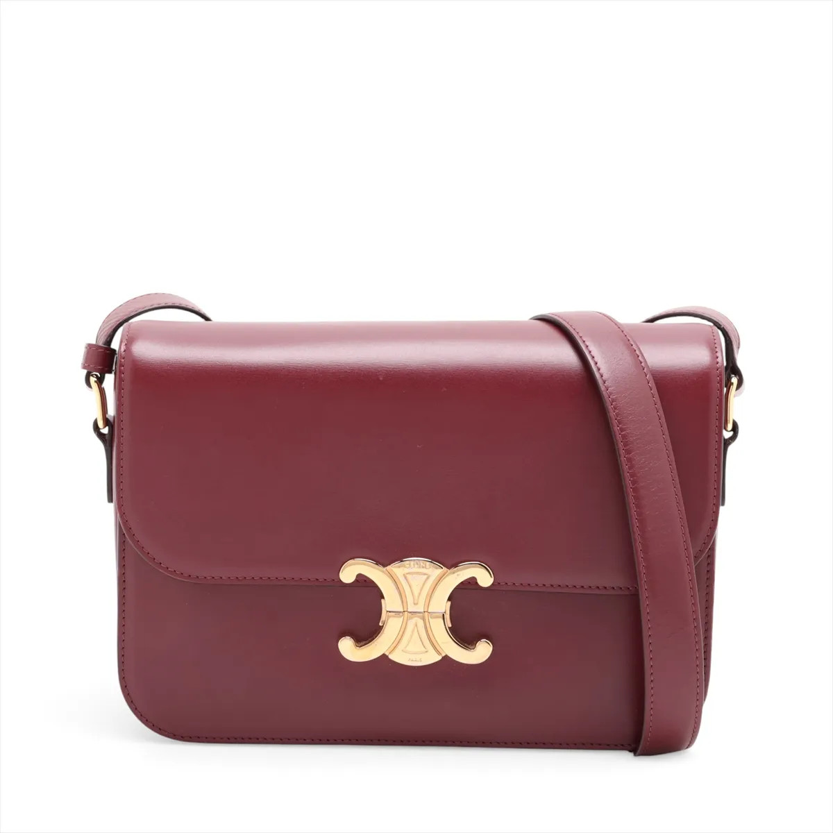 Celine Triomphe Classic Leather Shoulder bag Bordeaux