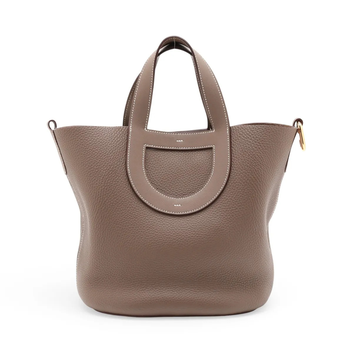 Hermès In the loop 23 Taurillon Clemence Etoupe Silver Metal Fittings
