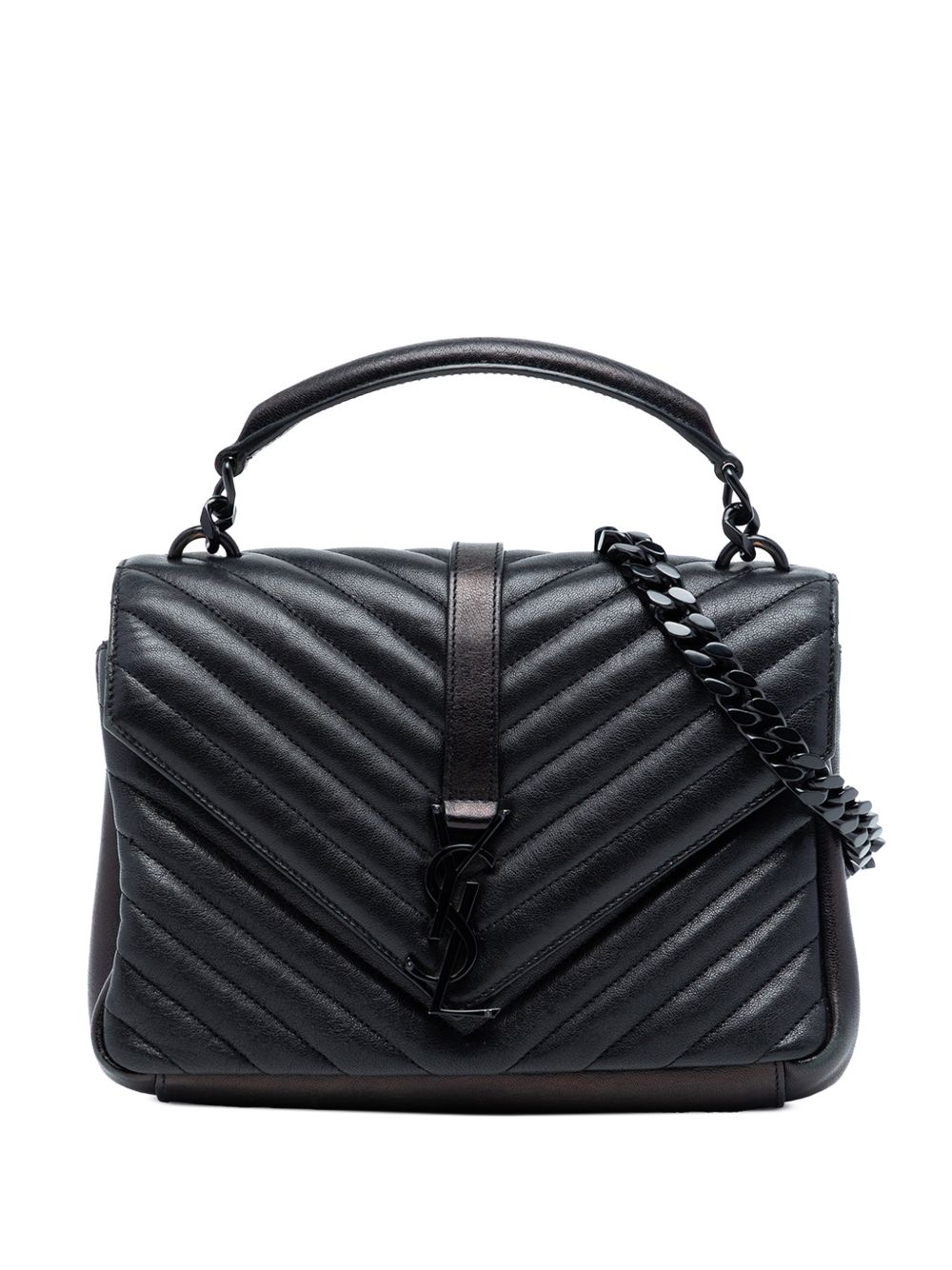 2017 Medium Chevron Sheepskin Monogram Monochrome College Bag satchel